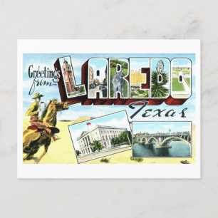 Carte Postale Salutations vintages de Laredo, Texas