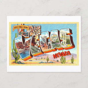 Carte Postale Salutations vintages de Las Vegas, Nevada