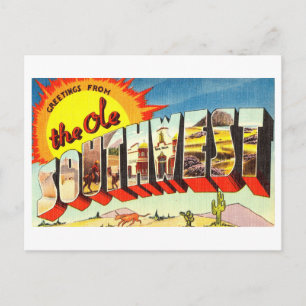 Carte Postale Salutations vintages de l'Ole Sud-Ouest