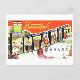 Carte Postale Salutations vintages de l'Ontario, Canada,
