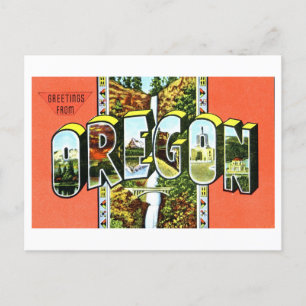 Carte Postale Salutations vintages de l'Oregon