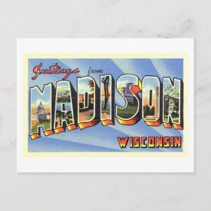Carte Postale Salutations vintages de Madison, Wisconsin
