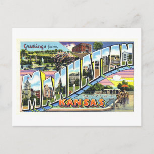 Carte Postale Salutations vintages de Manhattan, Kansas