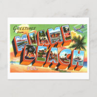 Salutations vintages de Miami Beach, Floride,