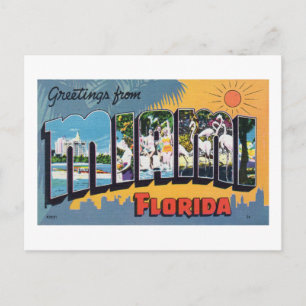 Carte Postale Salutations vintages De Miami Florida Travel