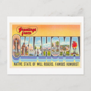 Carte Postale Salutations vintages de Oklahoma