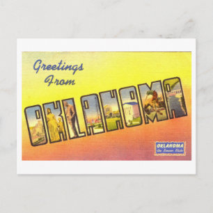 Carte Postale Salutations vintages de Oklahoma