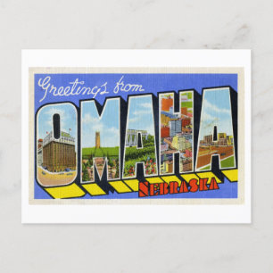 Carte Postale Salutations vintages de Omaha, Nebraska