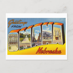 Carte Postale Salutations vintages de Omaha, Nebraska