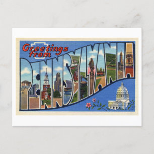 Carte Postale Salutations vintages de Pennsylvanie
