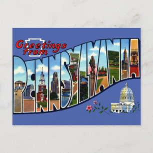 Carte Postale Salutations vintages De Pennsylvanie Travel