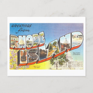 Carte Postale Salutations vintages de Rhode Island