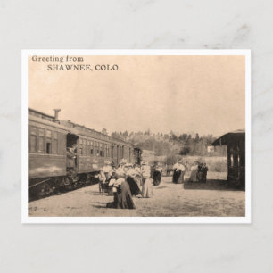 Carte Postale Salutations vintages de Shawnee Colorado Train