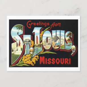 Carte Postale Salutations vintages de St. Louis, Missouri,