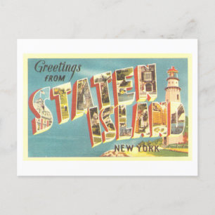 Carte Postale Salutations vintages de Staten Island, New York