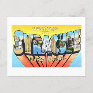 Carte Postale Salutations vintages de Syracuse, New York,