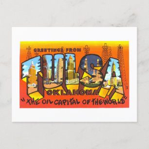 Carte Postale Salutations vintages de Tulsa, Oklahoma,