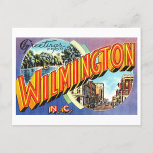 Carte Postale Salutations vintages de Wilmington, Caroline du No