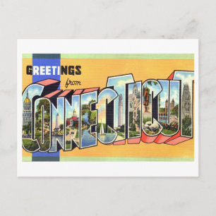 Carte Postale Salutations vintages du Connecticut