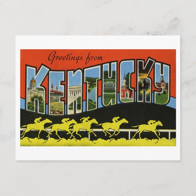 Carte Postale Salutations vintages du Kentucky (Devant)