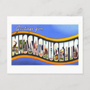 Carte Postale Salutations vintages du Massachusetts