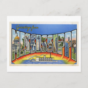 Carte Postale Salutations vintages du Mississippi