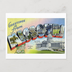 Carte Postale Salutations vintages du Missouri