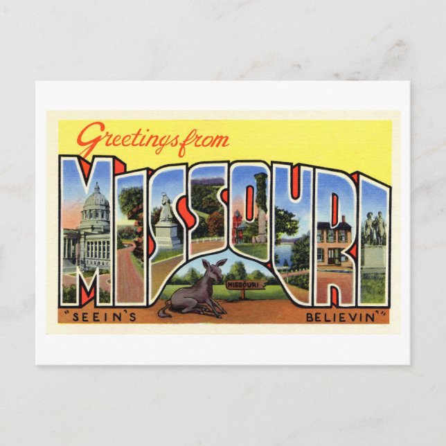 Carte Postale Salutations vintages du Missouri (Devant)