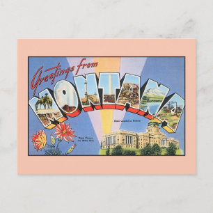 Carte Postale Salutations vintages du Montana