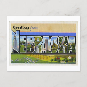 Carte Postale Salutations vintages du Nebraska