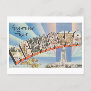Carte Postale Salutations vintages du Nebraska
