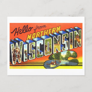 Carte Postale Salutations vintages du nord du Wisconsin