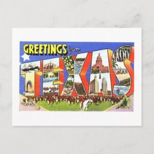 Carte Postale Salutations vintages du Texas