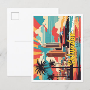 Carte Postale Salvador Bahia Brésil Pop Art Illustration de voya