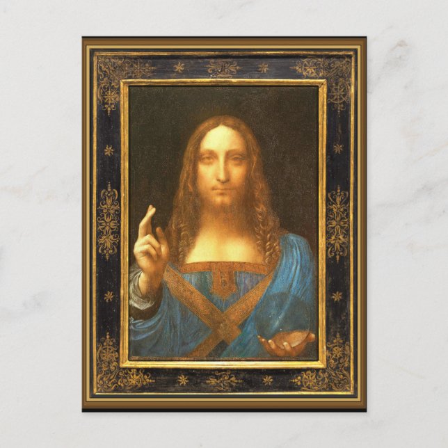 Carte Postale Salvator Mundi par Leonardo da Vinci vers 1500 (Devant)