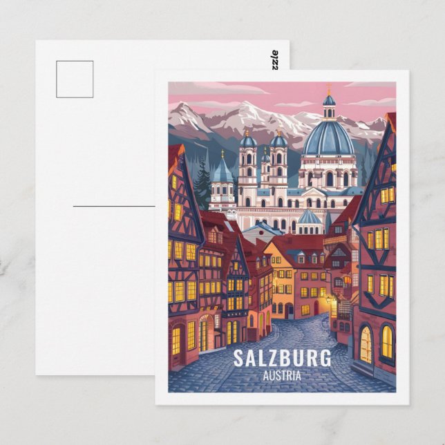 Carte Postale Salzbourg Autriche Lieu de voyage célèbre (Devant / Derrière)