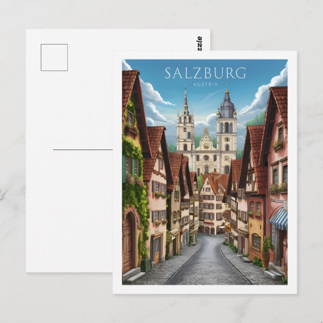 Carte Postale Salzbourg Autriche Lieu de voyage célèbre (Devant / Derrière)