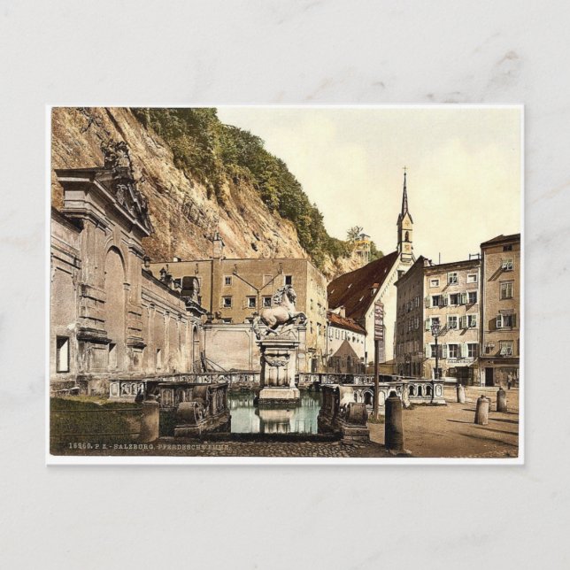Carte Postale Salzbourg, Piscine à cheval, Austro-Hongrie rare P (Devant)