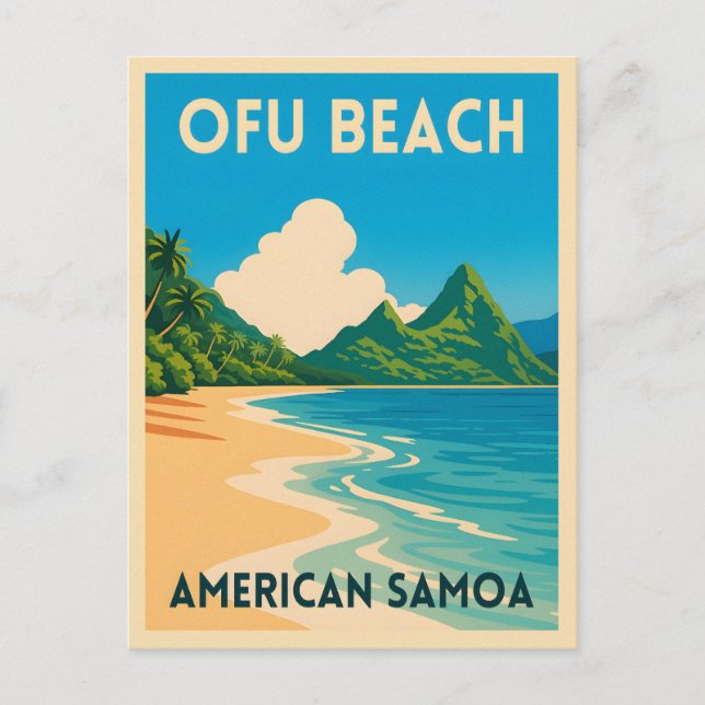 Carte Postale Samoa américaines rétro Ofu Beach (Devant)