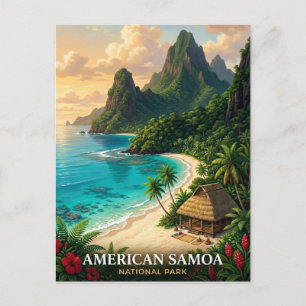 Carte Postale Samoa américaines Voyage Parc national Plage tropi