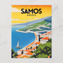 Samos Grèce Poster traditionnel de voyage