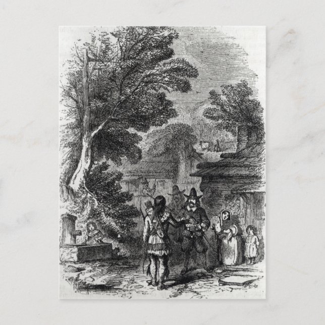 Carte Postale Samoset, le visiteur indien (Devant)