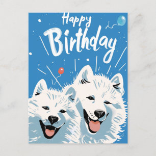 Carte postale Samoyed Birthday