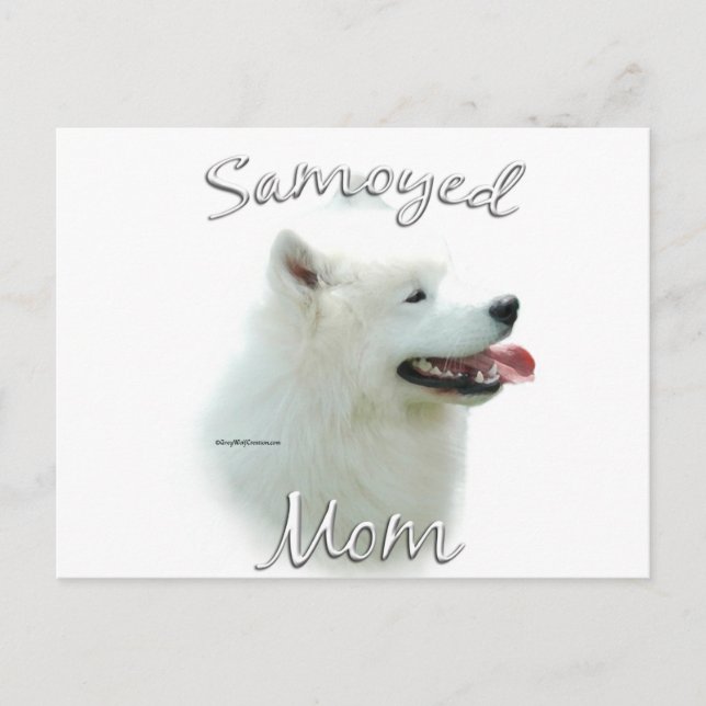 Carte Postale Samoyed Maman 2 (Devant)