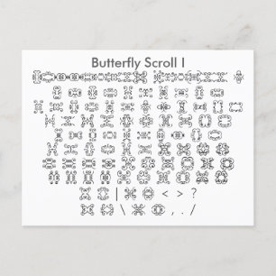 Carte Postale Samplemousse papillon I Zazzle Font Samplemousse a