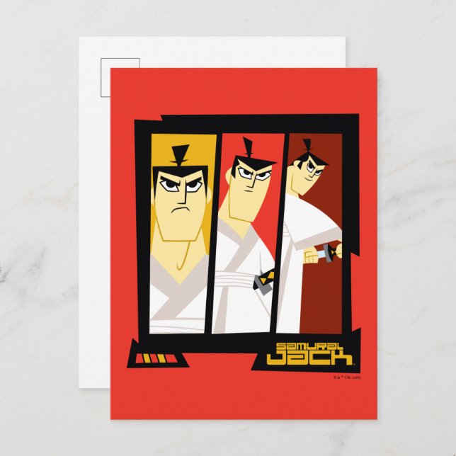 Carte Postale Samurai Jack Caractère Tri-Panel Futuristic Frame (Devant / Derrière)