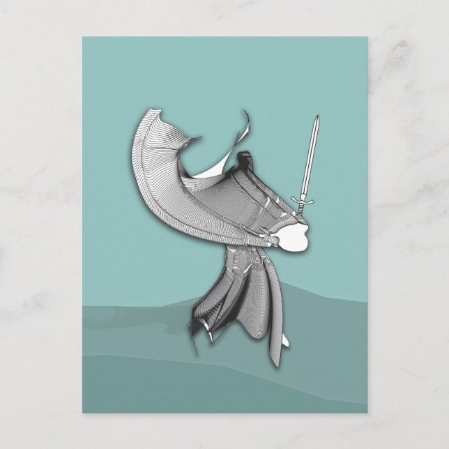 Carte Postale Samurai numérique (Devant)