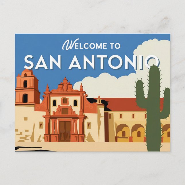 Carte Postale San Antonio, Texas, Bienvenue (Devant)