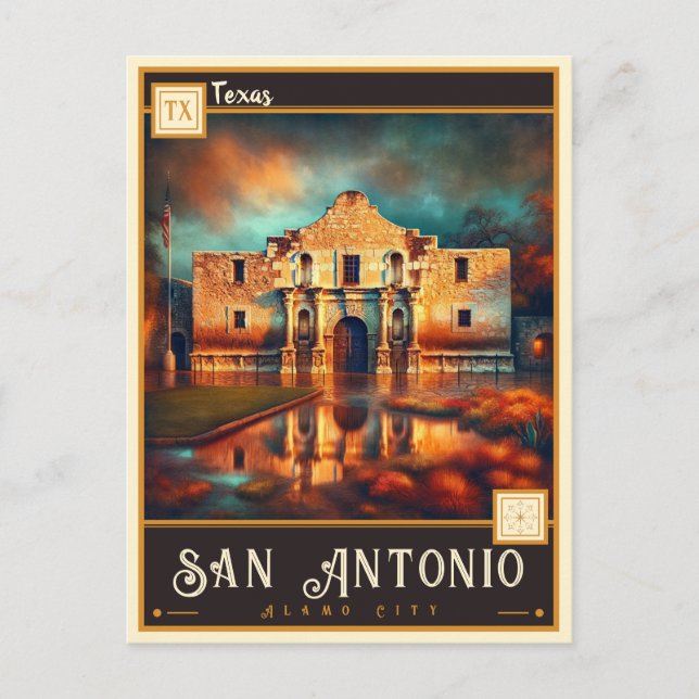 Carte Postale San Antonio, Texas | VINTAGE (Devant)