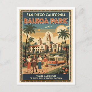 Carte Postale San Diego CA Parc Balboa Rétro Années 50